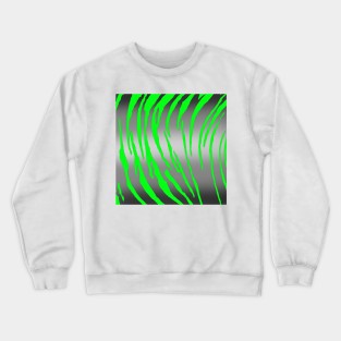 Silver Tiger Stripes Green Crewneck Sweatshirt